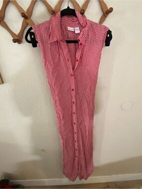 Vintage 90’s Cherokee Red Gingham Button-Up dress